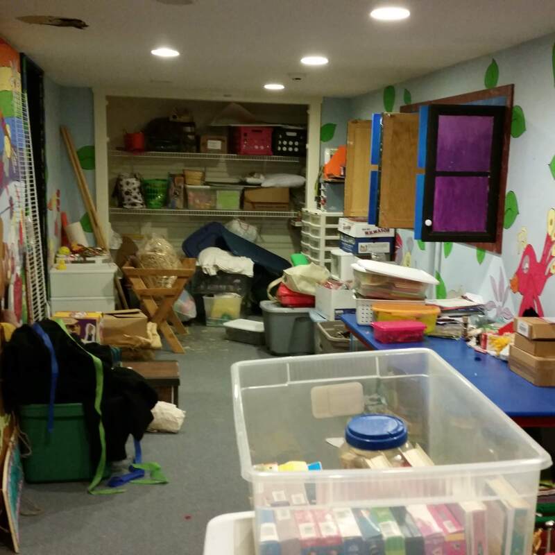 Before - the open closet was turned into reading nook